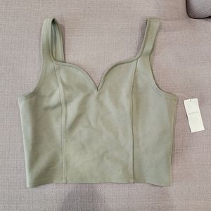 A&F Olive Ponte Corset Sweetheart Top